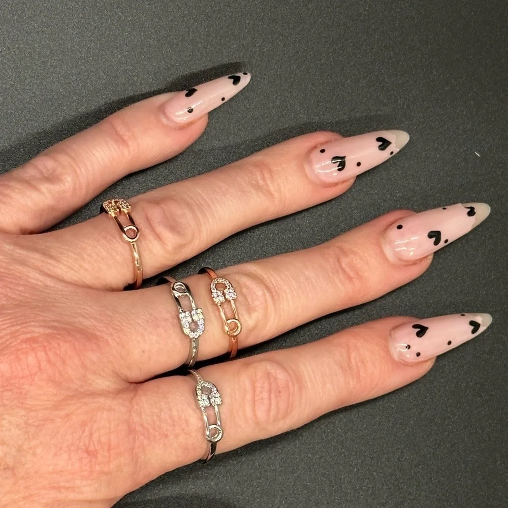 Safety Pin Ring -- Grunge Rings -- Minimalist Jewelry -- Stackable Rings
